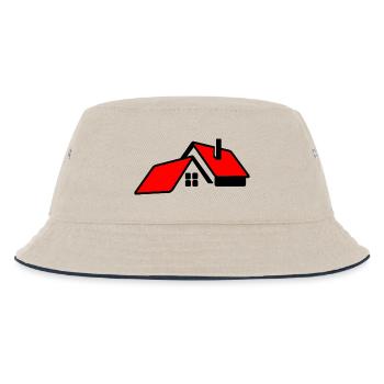 Maison avec logo de toit rouge - Bob Enfant - blanc cassé/bleu marine - Devant