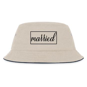 Verheiratetes passendes Paar Männer & Frauen Hochzeitstag - Kinder Bucket Hat - Natur/Navy - Vorne