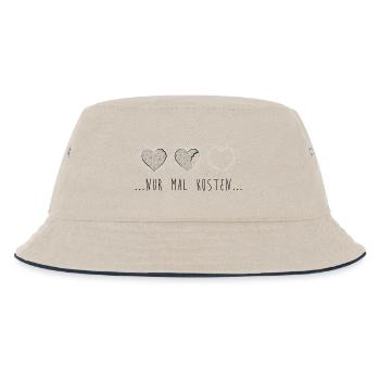 Nur mal kosten! Kekse, Krümel, lecker - Kinder Bucket Hat - Natur/Navy - Vorne