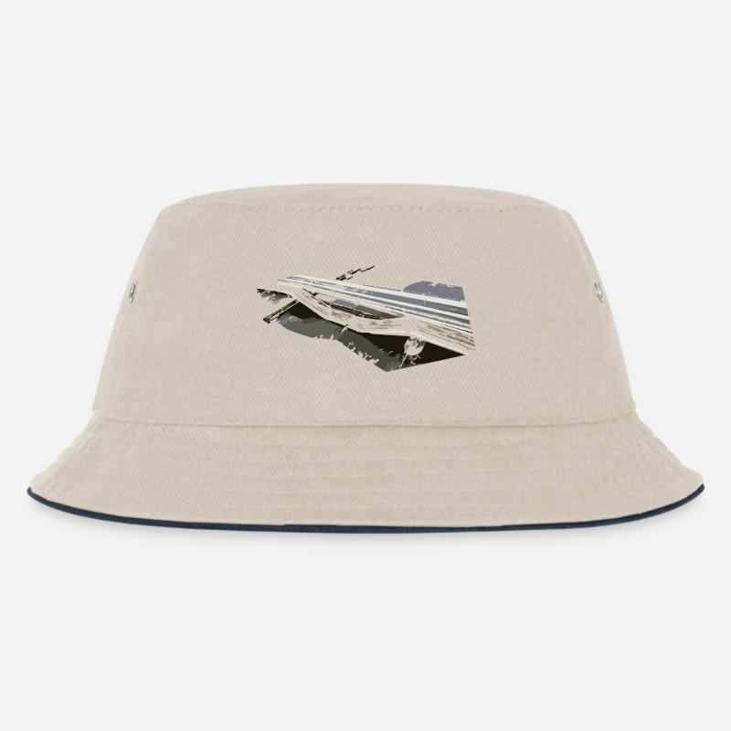Bridge collapse - Kids’ Bucket Hat - ecru/navy