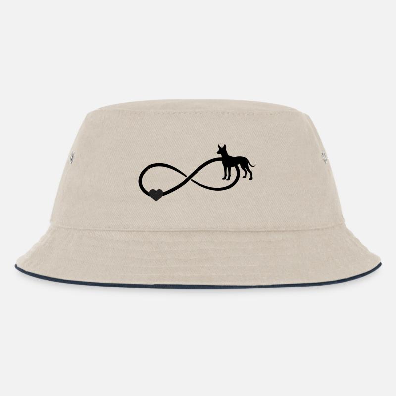 Xoloitzcuintle Infinity - Kids’ Bucket Hat - ecru/navy