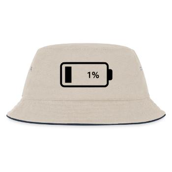 Leere Batterie Akku 1% - Kinder Bucket Hat - Natur/Navy - Vorne