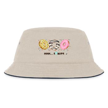 Glasierte Donuts mit Sprinkles Abbildung - Kinder Bucket Hat - Natur/Navy - Vorne