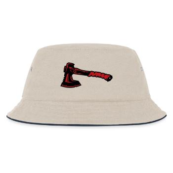 Axt Holzfäller Bushcraft Survival Camping - Kinder Bucket Hat - Natur/Navy - Vorne