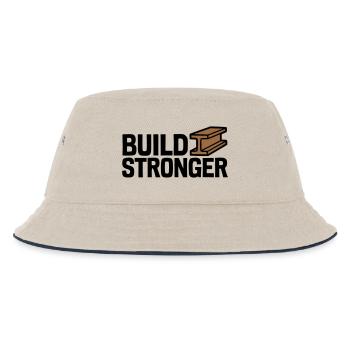Build Stronger Logo - Kids’ Bucket Hat - ecru/navy - Front