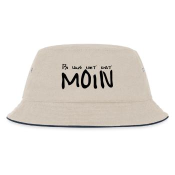 Bi uns dat het MOIN - Kids’ Bucket Hat - ecru/navy - Front