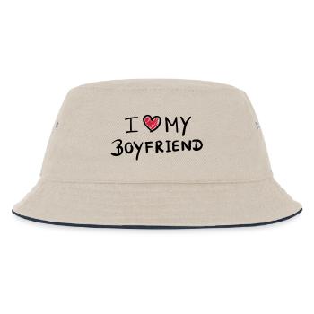 i love my boyfriend - design - Kinder Bucket Hat - Natur/Navy - Vorne