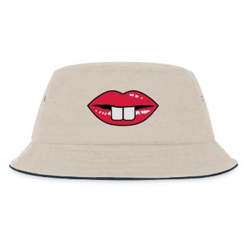 Buck teeth and red lips - Kids’ Bucket Hat - ecru/navy - Front
