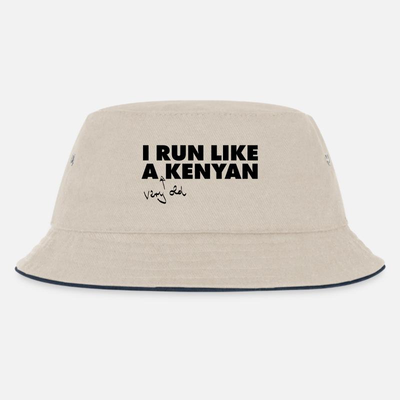 I Run Like A (Very Old) Kenyan - Kinder Bucket Hat - Natur/Navy