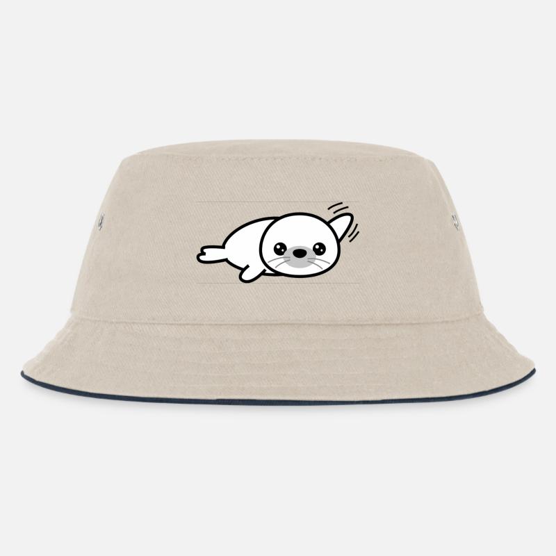 Robbe - Kinder Bucket Hat - Natur/Navy