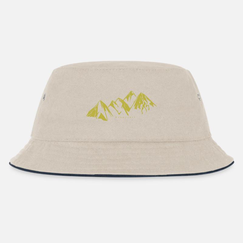 Berge - Kinder Bucket Hat - Natur/Navy