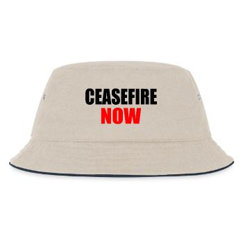 Ceasefire now - Kinder Bucket Hat - Natur/Navy - Vorne