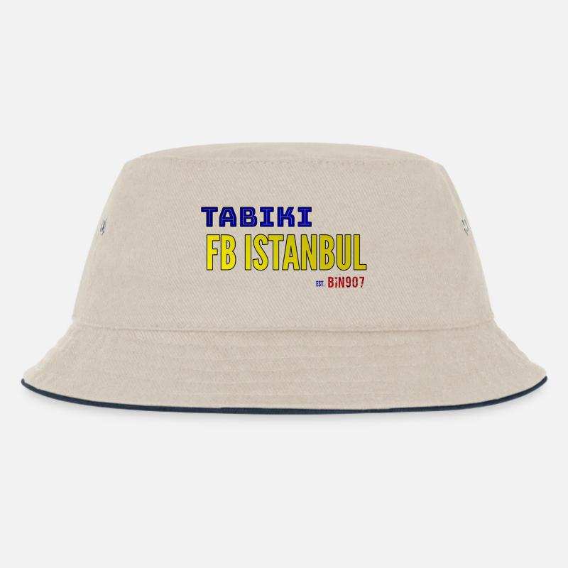 TABIKI FB ISTANBUL Kontrast-Design - Kinder Bucket Hat - Natur/Navy