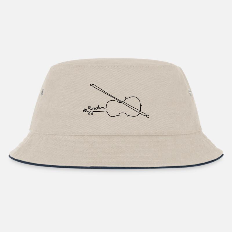 one line violin - Kinder Bucket Hat - Natur/Navy