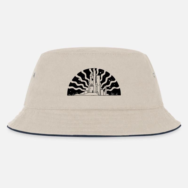 Fairytale Castle Sunrise - Kinder Bucket Hat - Natur/Navy