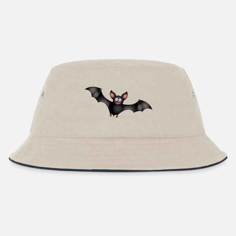 Fledermaus - Kinder Bucket Hat - Natur/Navy