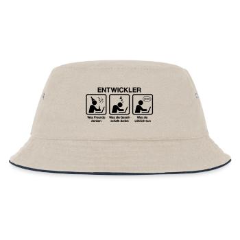 Entwickler - What my friends think I do - Kinder Bucket Hat - Natur/Navy - Vorne