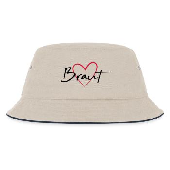 Braut Herz Junggesellinnenabschied - Kinder Bucket Hat - Natur/Navy - Vorne