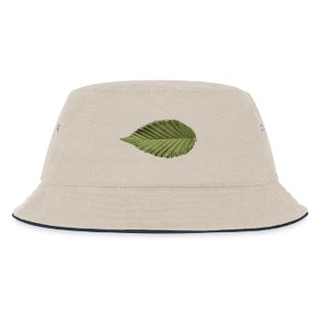 Structure foliaire : motif vert olive - Bob Enfant - blanc cassé/bleu marine - Devant