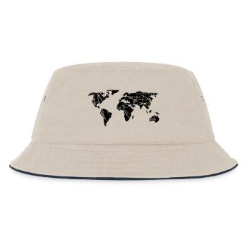 kratzer erde globus karte risse planet klimawandel - Kinder Bucket Hat - Natur/Navy - Vorne