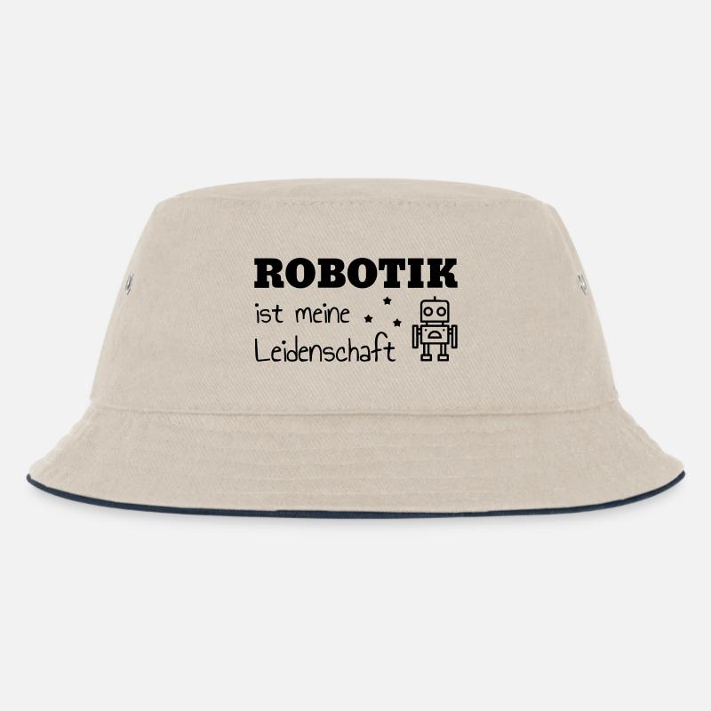 Robotik / Roboter / Robot / Robotics - Kinder Bucket Hat - Natur/Navy