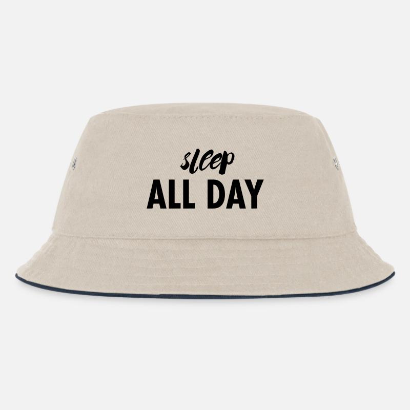 sleep all day - Kinder Bucket Hat - Natur/Navy