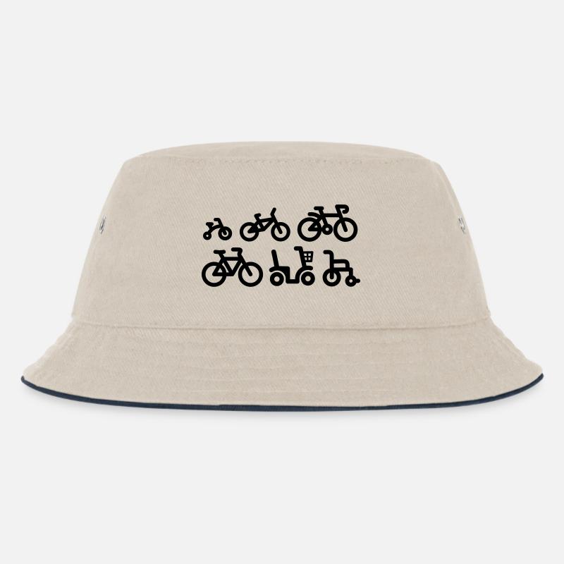 Evolution bicycle racing cycling bicycle racing - Kids’ Bucket Hat - ecru/navy