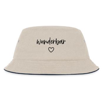 wunderbar Herz - Kinder Bucket Hat - Natur/Navy - Vorne