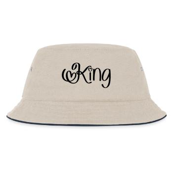 King mit Herz - Kinder Bucket Hat - Natur/Navy - Vorne