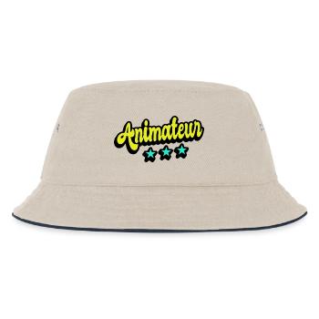 Animateur Design - Kinder Bucket Hat - Natur/Navy - Vorne