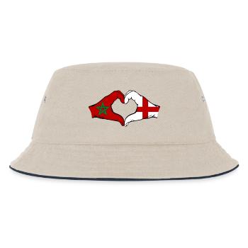 Maroc Angleterre Drapeau Mains Coeur Forme - Bob Enfant - blanc cassé/bleu marine - Devant