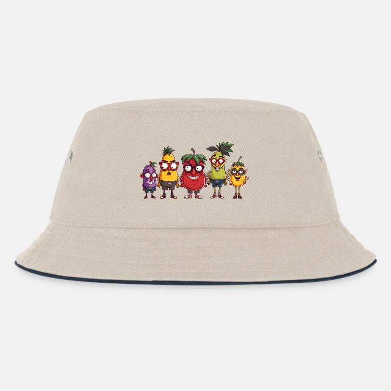 Obst - Kinder Bucket Hat - Natur/Navy