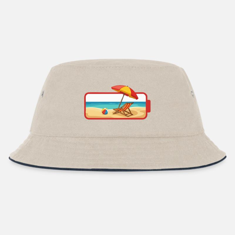 Sommer-Strandschirmstuhl - Kinder Bucket Hat - Natur/Navy