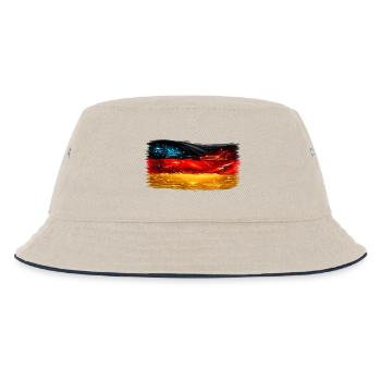 Tech-Circuit Neon Nebel Deutschland flagge - Kinder Bucket Hat - Natur/Navy - Vorne
