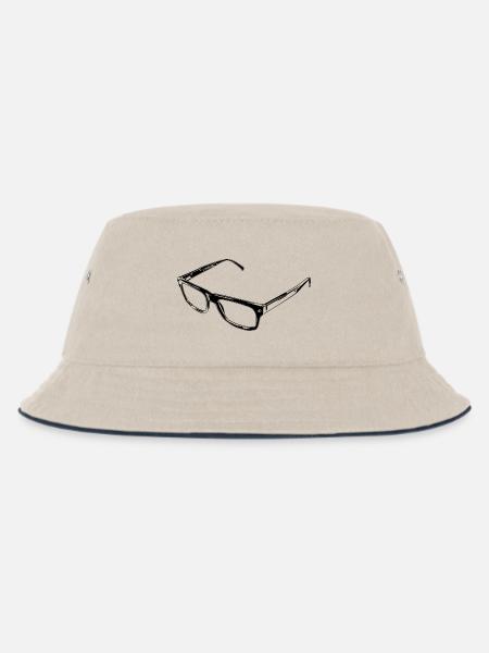 Brille - Kinder Bucket Hat - Natur/Navy