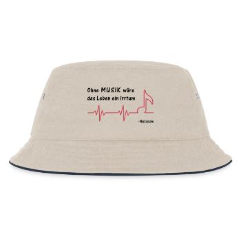 Musik - Kinder Bucket Hat - Natur/Navy - Vorne