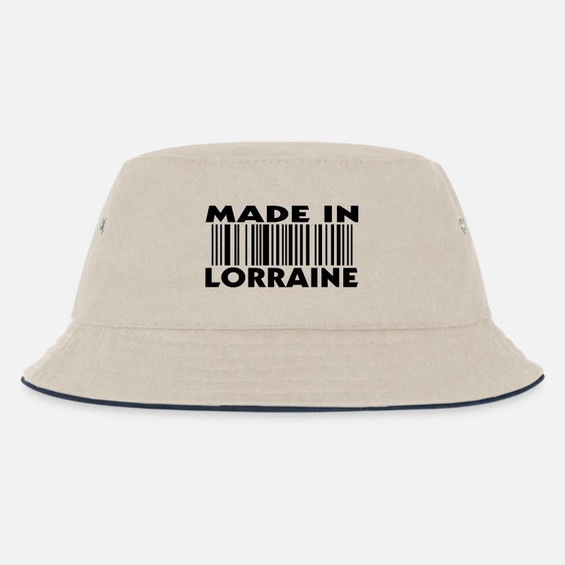 Made in LORRAINE (1c) - Kinder Bucket Hat - Natur/Navy