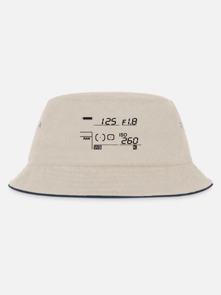 Kamera - Display - Kinder Bucket Hat - Natur/Navy