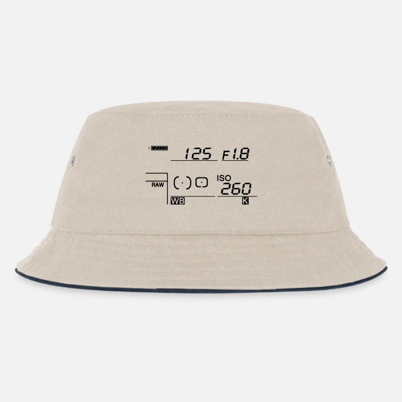 Kamera - Display - Kinder Bucket Hat - Natur/Navy