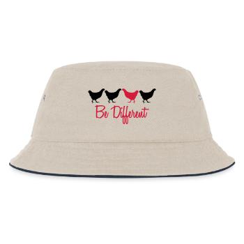 Be Different Huhn mit Text - Kinder Bucket Hat - Natur/Navy - Vorne