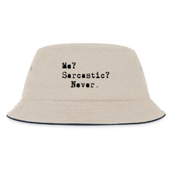 Me? Sarcastic? - Never. - Kids’ Bucket Hat - ecru/navy - Front