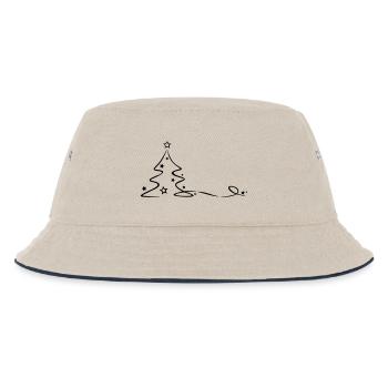 Weihnachten - Weihnachtsbaum - Kinder Bucket Hat - Natur/Navy - Vorne