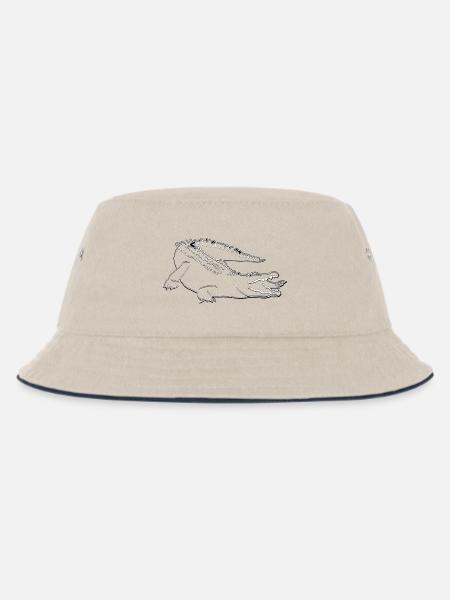 Krokodil lineart - Kinder Bucket Hat - Natur/Navy