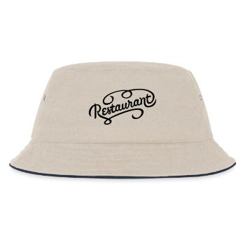 Schriftzug Restaurant - Kinder Bucket Hat - Natur/Navy - Vorne