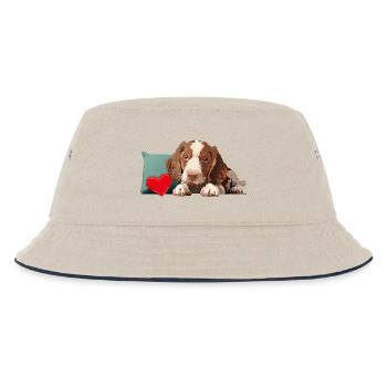Welpe - Pepe unser kleiner Hund - Kinder Bucket Hat - Natur/Navy - Vorne