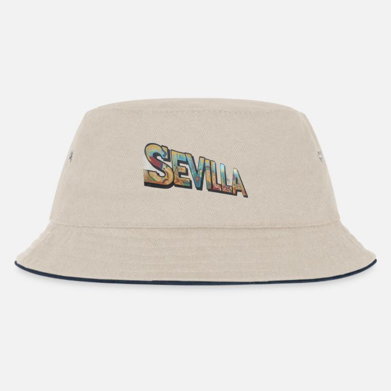 Sevilla Graffiti Farbenspiel - Kinder Bucket Hat - Natur/Navy