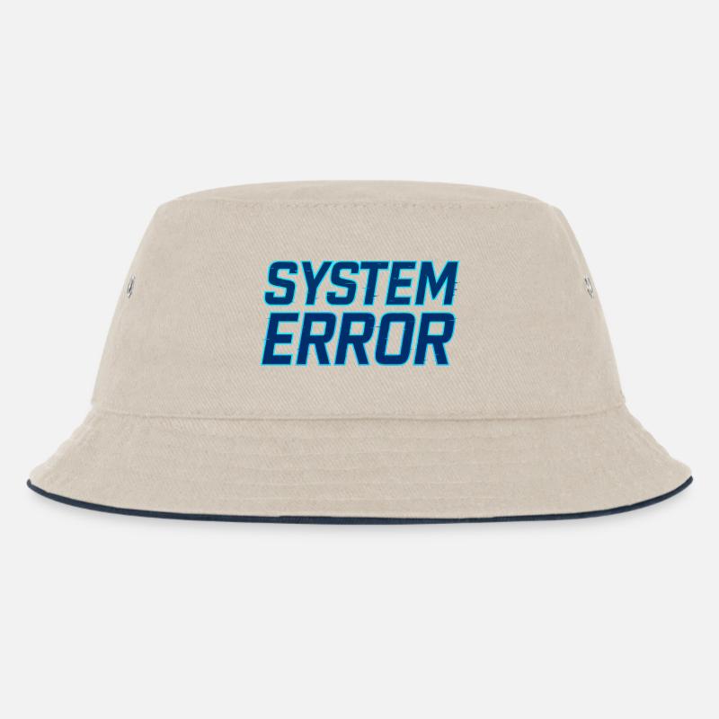Systemfehler Glitch Design - Kinder Bucket Hat - Natur/Navy
