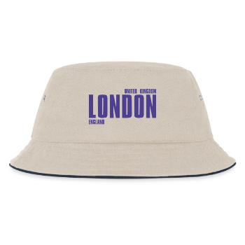 London Bold Typo Purple - Kinder Bucket Hat - Natur/Navy - Vorne