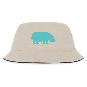 Silhouette d’hippopotame turquoise - Bob Enfant - blanc cassé/bleu marine - Devant