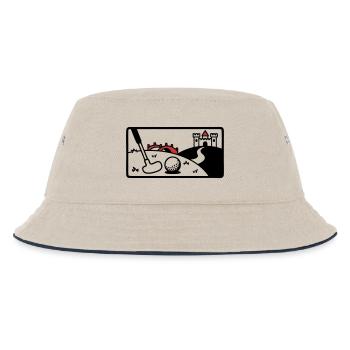 Minigolf Retro Cartoon Golfball JGA Team - Kinder Bucket Hat - Natur/Navy - Vorne